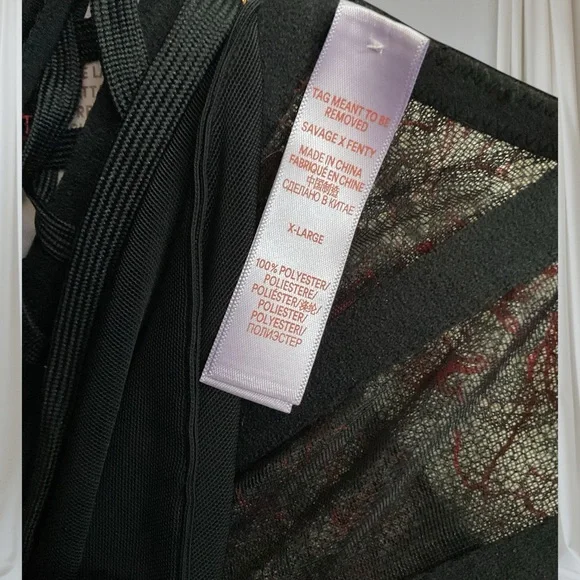 Limited Edition Savage X Fenty Black and Red Lace Shapewear - Picture 8 of 10
